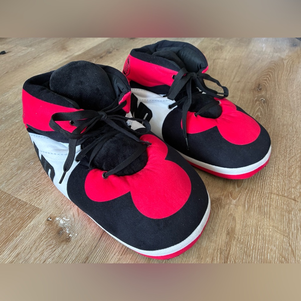 BANNED GOODS "OG" Red Sneaker Slippers Slip On One Size Excellent Condition